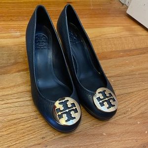 Tory Burch Navy Wedges